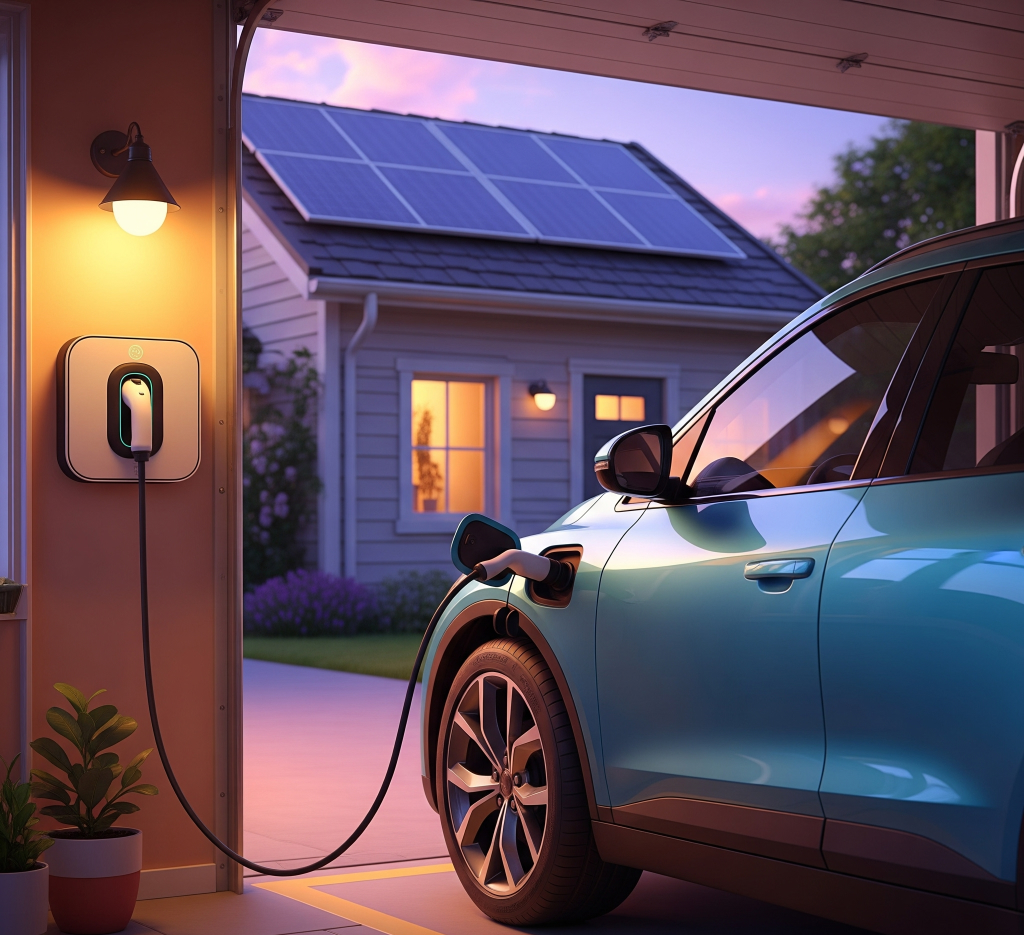 ładowanie samochodu elektrycznego w domu, ładowanie auta elektrycznego, domowa stacja ładowania, samochody elektryczne, elektromobilność, wallbox, instalacja fotowoltaiczna, koszty ładowania EV, ładowarki do aut elektrycznych, ładowanie nocne